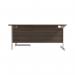 Jemini Radial Right Hand Cantilever Desk 1800x1200x730mm Dark Walnut/White KF802191 KF802191