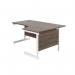 Jemini Radial Right Hand Cantilever Desk 1800x1200x730mm Dark Walnut/White KF802191 KF802191