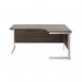 Jemini Radial Right Hand Cantilever Desk 1800x1200x730mm Dark Walnut/White KF802191 KF802191