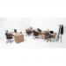 Jemini Radial Right Hand Cantilever Desk 1800x1200x730mm Dark Walnut/White KF802191 KF802191