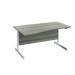 Jemini Left Hand Wave Desk 1600x1000mm Grey Oak/White KF802573
