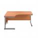 First Radial Left Hand Desk 1600x1200x730mm Beech/Silver KF803010 KF803010