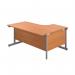 First Radial Left Hand Desk 1600x1200x730mm Beech/Silver KF803010 KF803010