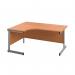 First Radial Left Hand Desk 1600x1200x730mm BeechSilver KF803010 KF803010