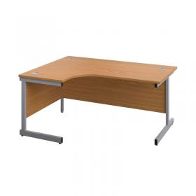 First Radial Left Hand Desk 1600x1200x730mm Nova Oak/Silver KF803027 KF803027