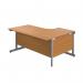 First Radial Left Hand Desk 1600x1200x730mm Nova Oak/Silver KF803027 KF803027