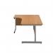 First Radial Left Hand Desk 1600x1200x730mm Nova Oak/Silver KF803027 KF803027