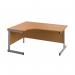 First Radial Left Hand Desk 1600x1200x730mm Nova OakSilver KF803027 KF803027