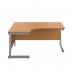 First Radial Left Hand Desk 1600x1200x730mm Nova OakSilver KF803027 KF803027