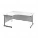 First Radial Left Hand Desk 1600x1200x730mm White/Silver KF803034 KF803034