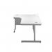 First Radial Left Hand Desk 1600x1200x730mm WhiteSilver KF803034 KF803034