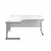 First Radial Left Hand Desk 1600x1200x730mm WhiteSilver KF803034 KF803034