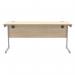Astin Rectangular Single Upright Cantilever Desk 1600x600x730mm Canadian OakSilver KF803037 KF803037