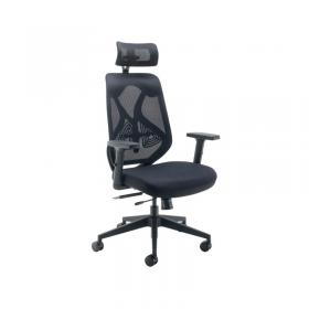 VOW Arista Stealth High Back Chair with Headrest Black KF80304 KF80304