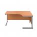 First Radial Right Hand Desk 1600x1200x730mm Beech/Silver KF803041 KF803041