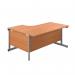First Radial Right Hand Desk 1600x1200x730mm BeechSilver KF803041 KF803041