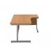 First Radial Right Hand Desk 1600x1200x730mm Nova Oak/Silver KF803058 KF803058