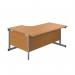 First Radial Right Hand Desk 1600x1200x730mm Nova Oak/Silver KF803058 KF803058