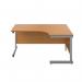 First Radial Right Hand Desk 1600x1200x730mm Nova Oak/Silver KF803058 KF803058