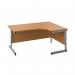 First Radial Right Hand Desk 1600x1200x730mm Nova OakSilver KF803058 KF803058