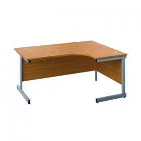 First Radial Right Hand Desk 1600x1200x730mm Nova Oak/Silver KF803058 KF803058