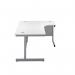 First Radial Right Hand Desk 1600x1200x730mm White/Silver KF803065 KF803065