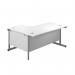 First Radial Right Hand Desk 1600x1200x730mm White/Silver KF803065 KF803065