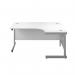 First Radial Right Hand Desk 1600x1200x730mm White/Silver KF803065 KF803065