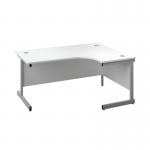 First Radial Right Hand Desk 1600x1200x730mm WhiteSilver KF803065 KF803065