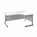 First Radial Right Hand Desk 1600x1200x730mm WhiteSilver KF803065 KF803065