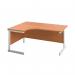 First Radial Left Hand Desk 1600x1200x730mm Beech/White KF803072 KF803072