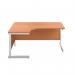 First Radial Left Hand Desk 1600x1200x730mm Beech/White KF803072 KF803072