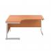First Radial Left Hand Desk 1600x1200x730mm BeechWhite KF803072 KF803072