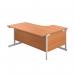 First Radial Left Hand Desk 1600x1200x730mm BeechWhite KF803072 KF803072