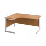 First Radial Left Hand Desk 1600x1200x730mm Nova OakWhite KF803089 KF803089