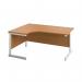 First Radial Left Hand Desk 1600x1200x730mm Nova OakWhite KF803089 KF803089