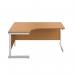 First Radial Left Hand Desk 1600x1200x730mm Nova OakWhite KF803089 KF803089