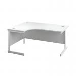 First Radial Left Hand Desk 1600x1200x730mm White/White KF803096 KF803096