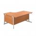 First Radial Right Hand Desk 1600x1200x730mm Beech/White KF803102 KF803102