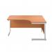 First Radial Right Hand Desk 1600x1200x730mm Beech/White KF803102 KF803102