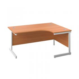 VOW First Radial Right Hand Desk 1600x1200x730mm BeechWhite KF803102 KF803102