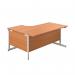 First Radial Right Hand Desk 1600x1200x730mm BeechWhite KF803102 KF803102