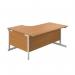 First Radial Right Hand Desk 1600x1200x730mm Nova Oak/White KF803119 KF803119