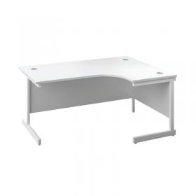 First Radial Right Hand Desk 1600x1200x730mm White/White KF803126 KF803126