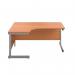First Radial Left Hand Desk 1800x1200x730mm BeechSilver KF803133 KF803133