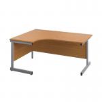 First Radial Left Hand Desk 1800x1200x730mm Nova Oak/Silver KF803140 KF803140