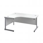 First Radial Left Hand Desk 1800x1200x730mm WhiteSilver KF803157 KF803157