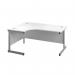 First Radial Left Hand Desk 1800x1200x730mm WhiteSilver KF803157 KF803157