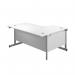 First Radial Left Hand Desk 1800x1200x730mm WhiteSilver KF803157 KF803157