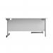 First Radial Left Hand Desk 1800x1200x730mm WhiteSilver KF803157 KF803157